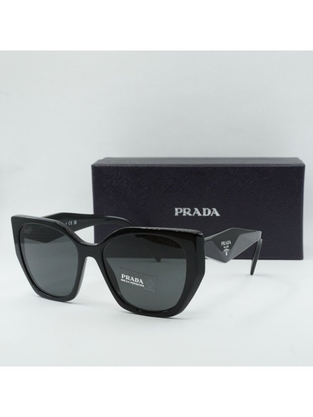 Prada PR19ZS 1AB5S0 Square Sunglasses – Black\Dark Grey
